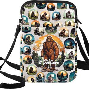 Durable Sasquatch Forest Gift Bag - Versatile Crossbody Messenger with Pockets